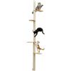 eyepower 240 cm Tiragraffi da Parete Luna con 5 Piattaforme in Bambù - Albero per Gatti Salvaspazio con Ripiani - Colonna in Sisal Naturale - Gioco da Arrampicata - Percorso da Muro Set Mensole Gatto