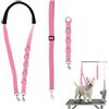 Lufdegim 3 cinghie regolabili per toelettatura cani e animali domestici, in nylon, con anelli a D, per tagliare i capelli e fare il bagno (rosa)