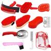 MUALROUS 10 in 1 Kit per la Toelettatura dei Cavalli Spazzola per Cavalli Pettine Curry Spazzola per la Cura dei Cavalli Raschietto per Sudore Pettine per la Pulizia Ottima Presa