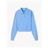LILYSILK Felpa oversize con colletto in cotone da donna Heirloom '89, varie misure - Blu