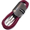 VisioSound Cavo patch audio bilanciato da jack TRS stereo da 6,35 mm a jack TRS (3 m, viola)