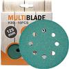 Multiblade - Dischi abrasivi professionali, 125 mm, 10 pezzi, grana 80, 8 fori, per legno e metallo, qualità professionale per levigatrice eccentrica…