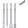 PISTISJACK Set di 4 scalpelli SDS Plus per muratura, SDS-Plus, con martello SDS, tra cui scalpello piatto, scanalatura, punta e piastrelle, cemento, per mattoni, piastrelle