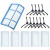 NAVPLUS Set di pezzi di ricambio per robot aspirapolvere Medion MD 18500/18600/MD18501, 16 pezzi, con filtro HEPA e spazzole laterali, alte prestazioni di pulizia