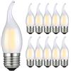 RANBOO Lampadina LED E27 a Fiamma 4W Equivalenti 40W, Bianca Fredda 6500K, 400 Lumen, Lampadina LED Candela E27 per Lampadario, Non Dimmerabile, Vetro Smerigliato, Pacco da 10