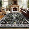 Homcomodar Tappeto per soggiorno, 160 x 230 cm, a pelo corto, grande, nero, per camera da letto, per asilo, soggiorno, carpet Living Room Bedroom, sala da pranzo, ufficio