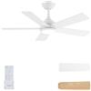 AUTODAY Ventilatore da soffitto 132 cm con luce LED e telecomando, bianco