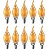 MENTA Lampadina LED E14 a Forma di Candela, Luce Calda 2700K, 6W sostituisce lampada alogena da 60W, 600LM, Lampadine a Fiamma Filamento, Ambrato guscio di vetro, Non dimmerabile, confezione da 10