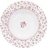 ISABELLE ROSE Piatto fondo in porcellana Shabby chic bianco con fiori 22cm IRPOR096