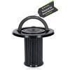 DEKAROX Filtro lamellare cilindro filtro con manico per Bosch 12017969 per aspirapolvere