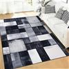 Alishomtll Tappeto per soggiorno, 140 x 200 cm, a pelo corto, per camera da letto, antiscivolo, lavabile, moderno a quadretti, geometrico, facile da pulire, morbido, durevole, grande, rettangolare