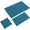 WohnDirect Tappeti Bagno Verde Petrolio Set 3 - tappetini da Bagno 45x45+50x80+70x120cm - Antiscivolo + Lavabile - tappeti Bagno 3 Pezzi