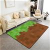 Homemissing Pixel - Tappeto da soggiorno, 100 x 150 cm, colore verde e marrone, mimetico, per bambini, decorazione moderna in microfibra, per camera da letto