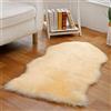 Tomifine Faux Tappetto di Pelle di Pecora Tappeti, Imitazione Lana Tappeti Salotto Moderni Shaggy Decorativo In Lana Scendiletto Lungo Tappeto Per La Camera Da Letto (50 x 80 cm,Beige)