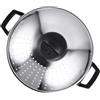 LALADEFIEE Spaghettiera Pentola in Acciaio Inox Argento, Scolapasta | Design a Fibbia che Blocca Coperchio Durante Filtraggio, Portatile e Antiruggine, Facile da Pulire