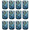 MAZZEGA ART & DESIGN - 12 Bicchieri Shot in Vetro Soffiati e Lavorati a Mano con Murrine di Murano. Linea "I Colori di Murano" 75 ml. Made in Italy (AZZURRO, 12)