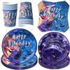 YeahBoom Mercoledì - Set di stoviglie per feste, 50 pezzi | Mercoledì - Set di piatti di carta, con piatti, bicchieri e tovaglioli, stoviglie per 10 ospiti