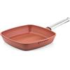 Westinghouse Performance Series Bistecchiera Induzione - 28 cm Padella Griglia Antiaderente - Adatto a Tutti i Tipi di Fornelli e Forno - con Manico Morbido al Tatto Acciaio Inox (Rosso)