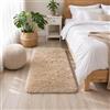 BEIMO Mini Tappeto Shaggy Morbido, 50x80 cm, Antiscivolo e Lavabile, Pelo Alto, Crema, per Interni, Beige, Soggiorno, Scrivania