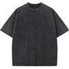 KEEPSHOWING T-shirt da uomo in cotone, oversize, unisex, maniche corte, casual, ampia, tinta unita, maglietta di base, A-nero, XL