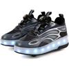 Mateju Scarpe con Rotelle per Ragazzi e Ragazza, Pattini 2 Ruote Retrattile Scarpe da Skateboard Lucide 2 en 1 per Bambini, Scarpe Sportive All'aperto Multifunzionali Unisex Sneakers