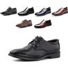 Hitmars Scarpe Derby Uomo Oxford Scarpe Stringate Dress Shoes Francesine Basse Brogue Scarpe Pelle Verniciata Lavoro Formale Sposa Nero Marrone EU 37-48
