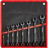 Pindex Set Chiavi Combinate a Cricchetto 8-19 mm,per Spazi Ristretti | Chiave Inglese a Cricchetto Combinata 8 10 12 13 14 15 17 19 mm, Acciaio Al Cromo-Vanadio, 72 Denti, Con Custodia