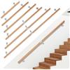 Ikodm Corrimano in legno di faggio 200 cm, Ø 42 mm, montaggio laterale, corrimano a muro antiscivolo, ringhiera di sicurezza per scale interni, adatto per anziani, bambini