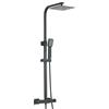 HARNART Nero Colonna Doccia Termostatica con Miscelatore Set Doccia Regolabile in Altezza Pioggia Soffione Doccia Quadrato con Doccetta in Acciaio Inox