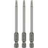QUARKZMAN 3Pz T15 Punte Cacciaviti Torx 3.15 (80mm) L Set Precisione | Gambo Esagonale 1/4, Magnetiche, Senza Foro, Antimanomissione, a Stella a 6 Punte, in Acciaio S2, per Uso Industriale