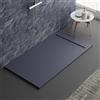 Bagno Super Piatto doccia, colore antracite RAL7011, in mineralmarmo, con effetto pietra ardesia, serie Lisboa, slim 3 cm, rivestito di Gelcoat, antiscivolo