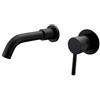 VALAZ Rubinetto Bagno Lavabo a Muro Nero Opaco | Miscelatore Lavabo Bagno Acqua Fredda e Calda, Risparmio Acqua | Installazione Facile | Ottone, Inossidabile, Elegante, Becco 15cm, Serie Guadiana