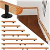 Jaxguom Corrimano in legno di pino, ringhiera per scale, 60 cm, corrimano da parete, montaggio laterale, include supporti da parete, materiale di montaggio, per interni, semicircolare