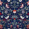 VEELIKE Carta da Parati Floreale Uccellini Vintage Carta Adesiva per Mobili Foglie Pellicola Adesiva Decorativa Fiori Blu per Camera da Letto Bagno Cucina Impermeabile Fotomurali Rotolo 44.5cm×300cm