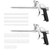 PRITOK 2 pistole in schiuma poliuretanica: Pritok, schiuma per pistola in metallo, pistola dosatrice professionale con manico ergonomico in plastica per fai da te e professionisti per sigillare la