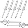 HONGWU 50 Pezzi Alluminio Rivetti Ciechi Esplosivi Tripli, Rivetti ad Espansione con Testa a Cupola 3,2mm 4mm per Industria Legno Metallo Automobile Mobili Navi Attrezzature Meccaniche(3.2X20mm)