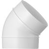 Steinberg14 Bianco Ø 125 mm, arco 45°, connettore in PVC per tubo di ventilazione, raccordo tubo rotondo