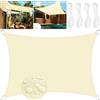 MULEVIP Tenda da sole impermeabile, tenda da sole 3 x 4 m, tenda da sole rettangolare, per balcone, per gazebo da giardino, Sunset Deluxe, ombreggiatura per terrazze, colore crema