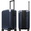 LEVEL8 Valigia Cabina Leggera con Rotelle Bagaglio a Mano 100% Policarbonato, Valigia Rigida Valigia da Viaggio con TSA, 4 Rotelle(54.5CM, 36-42L,Blu)