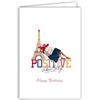 Afie 69-4513 - Biglietto di auguri positivi per ragazze e donne turistiche o parigine Torre Eiffel Parigi con elegante illustrazione chic, con busta, formato 12 x 17 cm