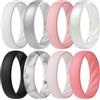 ThunderFit Anello di fidanzamento in silicone ondulato, larghezza 6 mm, spessore 2 mm, elegante, traspirante, anello di fidanzamento