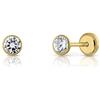 ROSA DI MANUEL Orecchini in oro certificato. Ragazza/Donna. Chiusura di sicurezza a vite. Misura 4 mm. (1-7157)