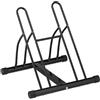 Relaxdays Portabici da Terra, Supporto per 2 Biciclette, E-Bike, Parcheggio Interno Ruote fino 60mm, 57x60,5x55 cm, Nero