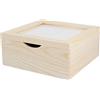 INNSPIRO Scatola in legno per tovaglioli di pino massiccio con vetro 20 x 20 x 9 cm.