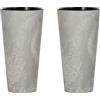 WELL HOME MOBILIARIO & DECORACIÓN WELLHOME 2 x Tubus Slim Effect in plastica con serbatoio in colore cemento, 38,1 (altezza) x 20 (larghezza) x 20 (profondità) cm