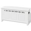vidaXL Cassapanca in Stile Barocco MDF Bianca