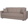 Bricozone Divano Letto 3 Posti Con Contenitore Click Clack Trasformabile In Letto Matrimoniale Con Imbottitura A Molle 214x80x87 Cm Moderno Salvaspazio Con 2 Cuscini Inclusi (Grigio Chiaro)