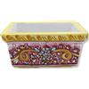 SICILIA BEDDA CAPACI Cassetta Vaso Rettangolare, Ceramica Caltagirone, Varie Misure (1Unità) Decoro Barocco e Fiori, Fondo Bordeaux - L 30 x 16 cm ca.