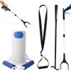 Thryvix Kit di Recupero per Protesi all'Anca, Ausili Postoperatori 4 Pezzi, Calzascarpe Lungo, Pinza Prensile, Cinghia Alza-Gamba, Infila Calze per Anziani, per Recupero Ginocchio e Anca
