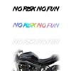 KONFEN Adesivi Riflettenti No Risk No Fun 3 Pezzi per Moto Auto Bici Casco, Adesivo Catarifrangente Impermeabile Resistente Sole Corsa Scooter Decorazione Esterni Accessori, Nero Bianco Laser